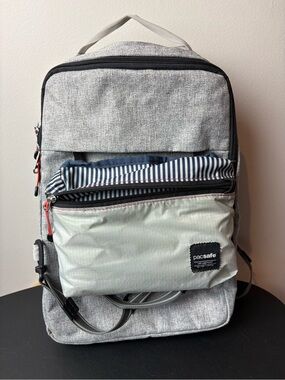 Pacsafe Light Gray & Navy Anti-Theft Daypack